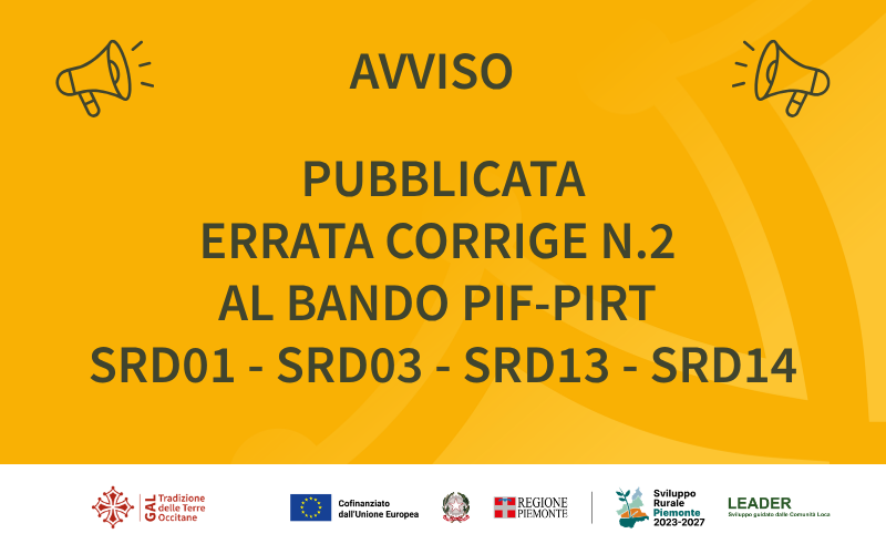 ERRATA CORRIGE N.2 AL BANDO PIF PIRT